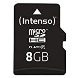 Intenso Scheda di memoria microSDHC da 8 GB, Classe 10 (con Adattatore SD)