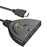 Interruttore HDMI, 3 Porte 4K HDMI Switcher 3x1 Interruttore HDMI Splitter Pigtail Cavo Supporta Full HD 4K 1080P 3D Player