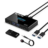 Interruttore USB 3.0 2 in 4 uscite USB 3.0 Commutatore di condivisione IR Remote KVM Hub per mouse, tastiera, scanner, ...