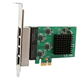 Iocrest si-pex24042 4 porte 10/100/1000 Base-T interfaccia di rete LAN gigabit Ethernet PCI-Express X4 controller di nic RTL 8111 chipset – verde