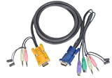 iogear Micro-Lite™ Bonded All-in-One PS/2 KVM Cable 6ft cavo per tastiera, video e mouse Nero 1,83 m
