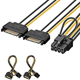 J&D 2 Confezioni 2x SATA Power 15 Pin a 8 Pin PCI Express (PCIe) Grafica Scheda Video Cavo Adattatore di ...