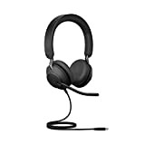Jabra Evolve2 40 PC Cuffie stereo, Cuffie professionali Certificate UC e con Tecnologia di Chiamata a 3 Microfoni, Cavo con ...