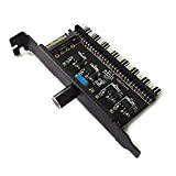 JENOR - Ventola di raffreddamento a 8 canali, controller di velocità per CPU Case HDD VGA PWM Fan PCI Staffa ...