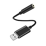 JeoPoom Scheda Audio USB Esterna, Plug And Play, USB a 3,5mm Adattatore Jack, TRRS 4 Poli USB Mic-Supportato a Cuffie ...