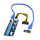 JSER PCI-E 1x a 16x Mining Machine Enhanced Extender Riser Adapter con cavo di alimentazione USB 3.0 e 6Pin