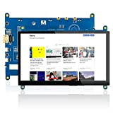 Jun-Saxifragelec Per monitor Raspberry Pi da 7 pollici con touch screen capacitivo HDMI - Schermo LCD da gioco LCD 1024x600 ...