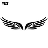 JYIP 2X 10 * 5.8CM Bird Feather Angel Wings Fashion Car Sticker Black/Silver Vinyl Car-Styling Decals S8-1502 Black