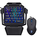 K50 RGB Wired Gaming Keyboard and Mouse combo -35 Keys One-Handed Blue Switch LED Backlit Mechanical Keyboard Macro Definition With ...
