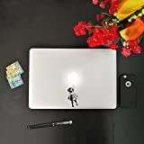 kamiustore Adesivo per MacBook Notebook Pc Portatile Modello Bansky Baloon Girl Sticker in Vinile prespaziato (Nero)