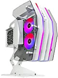 KEDIERS C580 Premium Gaming PC Case - ATX Tower Vetro temperato PC Gaming （con 2 pannelli luminosi RGB） Bianco