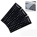 Keyboard Stickers,Adesivi per Tastiera Inglese,Adesivi Tastiere,Pellicola Antipolvere per Tastiera,Per qualsiasi Tastiera Standard,Computer Portatile(3PCS)