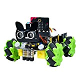 KEYESTUDIO BBC Micro:bit V2.2 4WD Mecanum Robot Car Kit Grafico Makecode Programmazione 20 Progetti Auto Programmabile per Adulti Adolescenti Mint ...