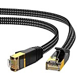 KINBETA Cavo Ethernet Cat 7 1m, Cavo Ethernet ad alta velocità Gigabit Cat7 Internet Network a Nastro Intrecciato Lan Rj45 ...