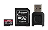 Kingston MLPMR2/64GB Schede microSD, 64GB microSDXC React Plus SDCR2, Con Adattatore SD e MLPM Lettori Media