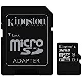 Kingston SDC10G2/32GB Scheda MicroSD da 32 GB, Classe 10, UHS-I, 45 MB/s, con Adattatore SD, Nero