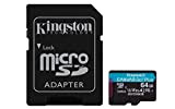 Kingston SDCG3 Scheda di Memoria microSD, 64 Gb, microSDXC Canvas Go Plus 170R A2 U3 V30, Adattatore SD Incluso