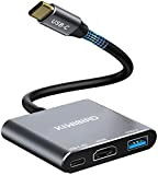 KiwiBird Adattatore multiporta HUB da USB-C a HDMI 4K con USB 3.0, Tipo C PD Ricarica 87W Alimentazione Compatibile con ...