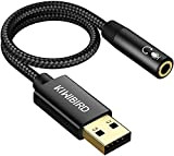 KiwiBird Adattatore USB a Aux Jack 3,5mm, Adattatore per Cuffie e Microfono, 4 Poli TRRS, Scheda Audio Stereo Esterna USB ...