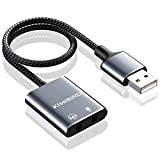 KiWiBiRD Adattatore USB a Jack 3,5mm, Adattatore per Cuffie e Microfono, Scheda Audio Stereo Esterna USB con DAC compatibile con ...