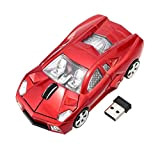 KLEIN Design CM0022 Mouse Senza Fili, Wireless, Modello Super Sport Car, 2.4 GHz Colore Rosso