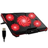 KLIM Cyclone - Base di Raffreddamento PC Portatile + Laptop Stand con 5 ventole + Il Miglior Supporto Raffreddatore + ...
