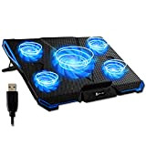 KLIM Cyclone - Base di Raffreddamento PC Portatile + Laptop Stand con 5 ventole + Il Miglior Supporto Raffreddatore + ...
