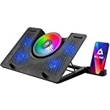 KLIM Nova + Base di raffreddamento RGB per PC portatili da 11" a 19" + Supporto di raffreddamento per laptop ...