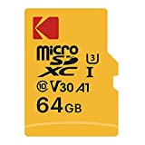 KODAK Scheda di Memoria Micro SD 64 GB, Classe 10 UHS-1 U3 V30 4K, con A1 App Performance, Fino a ...
