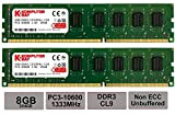 Komputerbay 8GB (2x 4GB) DDR3 DIMM (240 pin) 1333Mhz PC3-10600/PC3-10666 9-9-9-25 1.5v