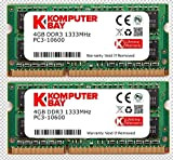 Komputerbay 8GB (2x 4GB) DDR3 SODIMM (204 pin) 1333Mhz PC3-10600 (9-9-9-25) laptop portatili di memoria per Apple Mac Mini