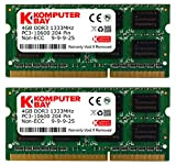 Komputerbay - Kit moduli di memoria RAM da 8 GB (2 x 4 GB), SO-DIMM 204-Pin, DDR3 PC3-10600, 1.333 MHz