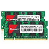 Kuesuny 4GB KIT (2X2GB) DDR2 800MHz Sodimm Ram PC2-6400 PC2-6400S 1.8V CL6 200 Pin 2RX8 Dual Rank Non-ECC Unbuffered Notebook ...