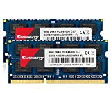 Kuesuny 8GB Kit (2X4GB) DDR3 1066MHz / 1067MHz Sodimm Ram PC3-8500 PC3-8500S 1.5V CL7 204 Pin 2RX8 Dual Rank Non-ECC ...