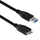 Kuyia Cavo USB maschio 3.0 a micro usb 3.0 0,3 mt Nero 5 Gbps di velocità per hd Esterno