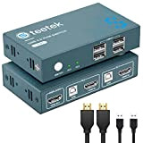 KVM Switch HDMI 2 PC,4K@30Hz, USB2.0,Switch KVM HDMI 2 PC 1 Monitor,Button Switch,Ultra HD,Compatible with PC,PS4,DVD,Xbox HDTV,