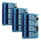 kwmobile 3X Modulo relè 5V a 4 canali per Arduino - Relay Module Scheda Arduino con optoisolatore accoppiatore - Set ...