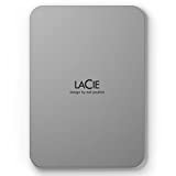 LaCie Mobile Drive, 1 TB, Unità disco portatile esterna - Argento lunare, USB-C 3.2, per PC e Mac, riciclata post ...
