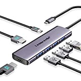 Lemorele Docking Station USB C Dual HDMI -8 in 1, Hub USB C Dual Monitor Alloggiamento in Alluminio con 2 ...