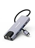 Lemorele Hub USB C Ethernet -5 in 1, Spazio Alluminio Adattatore USB C Hub con HDMI 4K, PD 100 W, ...
