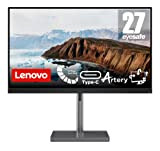 Lenovo L27m Monitor-27 FHD IPS (1920x1080, FreeSync, 75 Hz, 4 ms, HDMI+VGA+USB-C, Webcam, Speaker, Base in Metallo, Eyesafe) Regolabile in ...