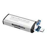 Lettore di schede multifunzione OTG portatile USB 3.0 / Micro Usb TF SD Card Adapter (M,Argento)