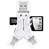 Lettore di schede SD per iPhone iPad Android Mac Computer Fotocamera, 4 in 1 Micro SD-kaartlezer Trail Camera Viewer, Lettore ...