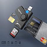 Lettore di Smart Card USB, lettore di Smart Card DOD Military USB 4 Porte CAC/SIM/SDHC/SDXC/SD e Micro SD Card Reader ...