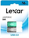 Lexar JumpDrive S60 Set di 2 chiavette USB da 16GB, Plug-and-Play, compatibile PC e Mac, colore Grigio/Verde