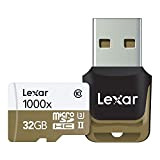Lexar LSDMI32GCBEU1000R - Scheda di memoria Micro SDHC UHS-II, classe 10, 1000x con lettore di schede USB, 32 GB