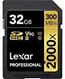 Lexar Professional 2000x Scheda SD 32 GB, Scheda di Memoria SDHC UHS-II senza Lettore, Lettura Fino a 300MB/s, per DSLR, ...