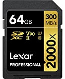 Lexar Professional 2000x Scheda SD 64 GB, Scheda di Memoria SDXC UHS-II senza Lettore, Lettura Fino a 300MB/s, per DSLR, ...