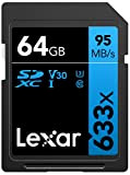 Lexar Professional 633x Scheda SD 64 GB, Scheda di Memoria SDXC UHS-I, U3, V30, Class 10, Fino a 95 MB/s ...