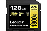 Lexar SDXC Professional 128GB 1800x UHS-II serie GOLD, Classe 10, U3, V60, per Registrazione video in 4K, nero
